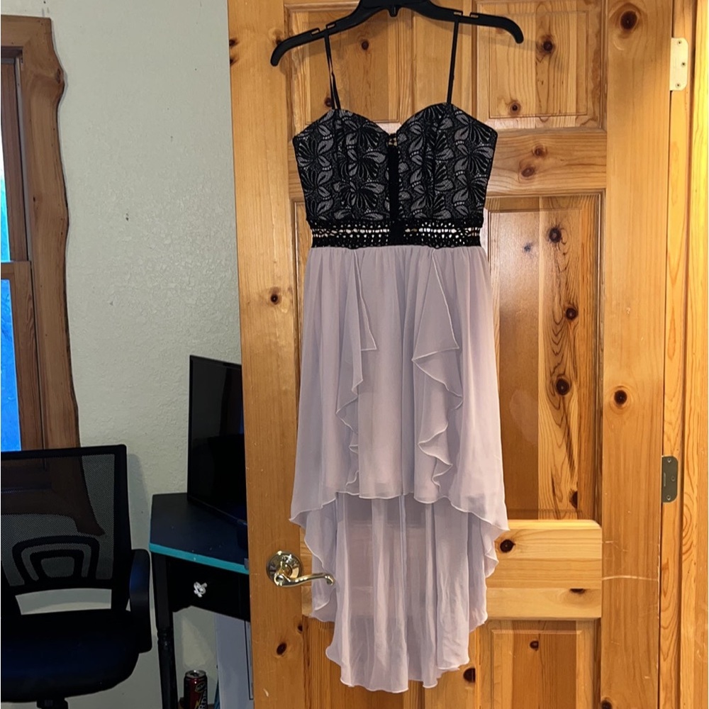 Black lace and light pink gray homecoming dress size 3